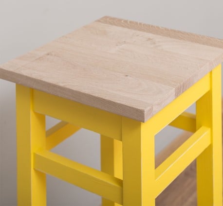 Scaun bar, blat stejar de la Studio Szel PS190 - Culoare Top_P0 - Culoare Corp_P044A - DUBLU COLOR