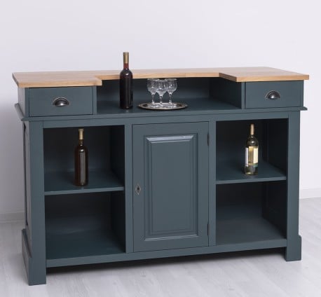 Bar 160cm, blat stejar de la Studio Szel PS1001-160 - Culoare Top_P061 - Culoare Corp_P087 - DUBLU COLOR