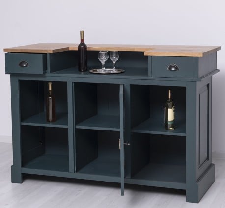 Bar 160cm, blat stejar de la Studio Szel PS1001-160 - Culoare Top_P061 - Culoare Corp_P087 - DUBLU COLOR