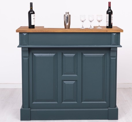 Bar mic 120cm, blat stejar de la Studio Szel PS1003 - Culoare Top_P064 - Culoare Corp_P087 - DUBLU COLOR