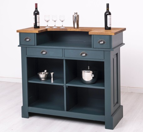 Bar mic 120cm, blat stejar de la Studio Szel PS1003 - Culoare Top_P064 - Culoare Corp_P087 - DUBLU COLOR
