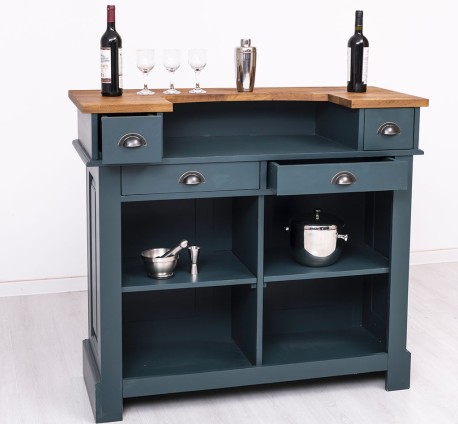 Bar mic 120cm, blat stejar de la Studio Szel PS1003 - Culoare Top_P064 - Culoare Corp_P087 - DUBLU COLOR