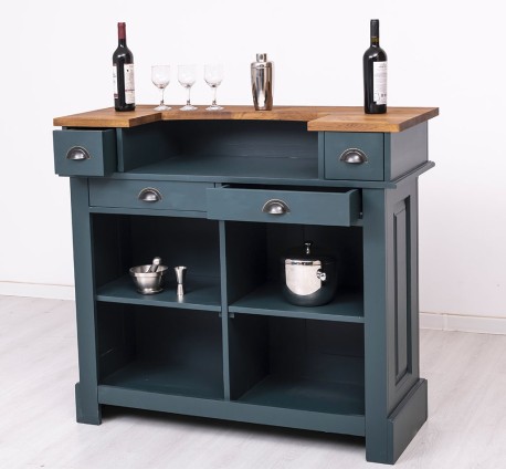 Bar mic 120cm, blat stejar de la Studio Szel PS1003 - Culoare Top_P064 - Culoare Corp_P087 - DUBLU COLOR