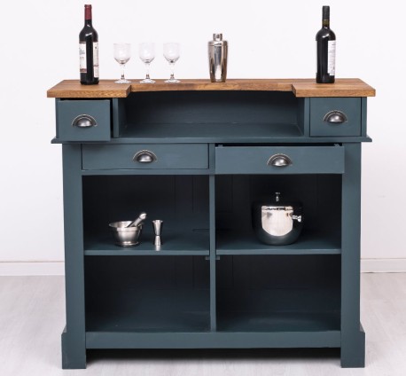 Bar mic 120cm, blat stejar de la Studio Szel PS1003 - Culoare Top_P064 - Culoare Corp_P087 - DUBLU COLOR
