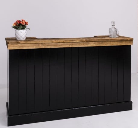 Tejghea de bar cu dungi verticale 180 cm de la Studio Szel PS696 - Culoare Top_P064 - Culoare Corp_P150 - DUBLU COLOR