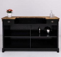 Tejghea de bar cu dungi verticale 180 cm de la Studio Szel PS696 - Culoare Top_P064 - Culoare Corp_P150 - DUBLU COLOR