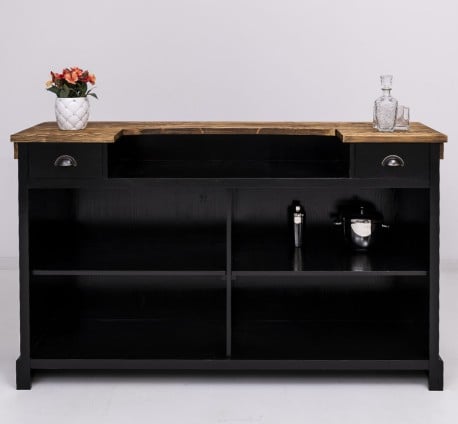Tejghea de bar cu dungi verticale 180 cm de la Studio Szel PS696 - Culoare Top_P064 - Culoare Corp_P150 - DUBLU COLOR