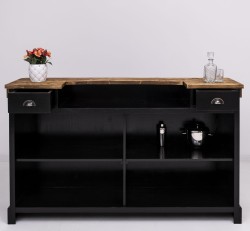Tejghea de bar cu dungi verticale 180 cm de la Studio Szel PS696 - Culoare Top_P064 - Culoare Corp_P150 - DUBLU COLOR