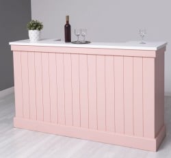 Tejghea de bar cu dungi verticale 180 cm de la Studio Szel PS696 - Culoare Top_P004 - Culoare Corp_P043 - DUBLU COLOR
