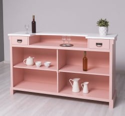 Tejghea de bar cu dungi verticale 180 cm de la Studio Szel PS696 - Culoare Top_P004 - Culoare Corp_P043 - DUBLU COLOR