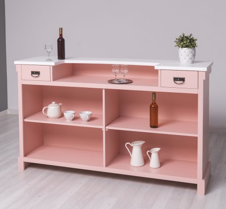 Tejghea de bar cu dungi verticale 180 cm de la Studio Szel PS696 - Culoare Top_P004 - Culoare Corp_P043 - DUBLU COLOR