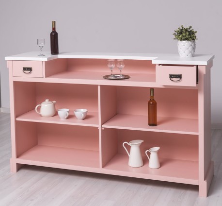 Tejghea de bar cu dungi verticale 180 cm de la Studio Szel PS696 - Culoare Top_P004 - Culoare Corp_P043 - DUBLU COLOR