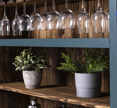 Mobilier de bar cu suport pentru pahare si sticle BAS + SUP de la Studio Szel PS699BAS+SUP - Culoare Ext._P087 / Culoare Int._P064 - DUBLU COLOR