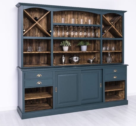 Mobilier de bar cu suport pentru pahare si sticle BAS + SUP de la Studio Szel PS699BAS+SUP - Culoare Ext._P087 / Culoare Int._P064 - DUBLU COLOR