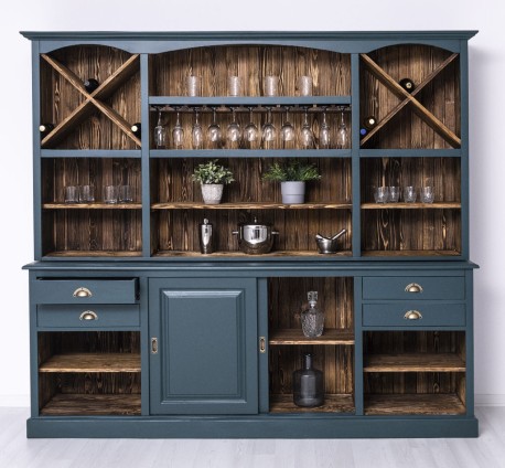 Mobilier de bar cu suport pentru pahare si sticle BAS + SUP de la Studio Szel PS699BAS+SUP - Culoare Ext._P087 / Culoare Int._P064 - DUBLU COLOR