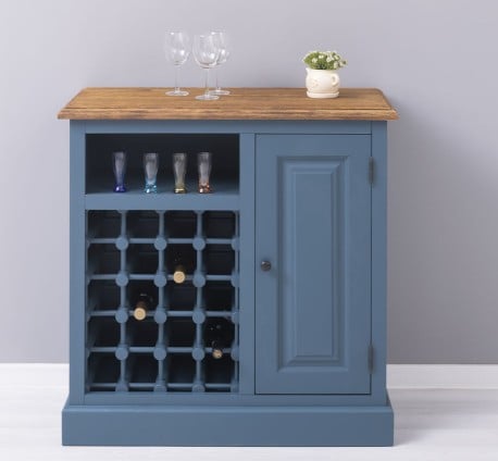 Mobilier mic pentru bar cu suport sticle de la Studio Szel PS579 - Culoare Top_P064 - Culoare Corp_P051 - DUBLU COLOR