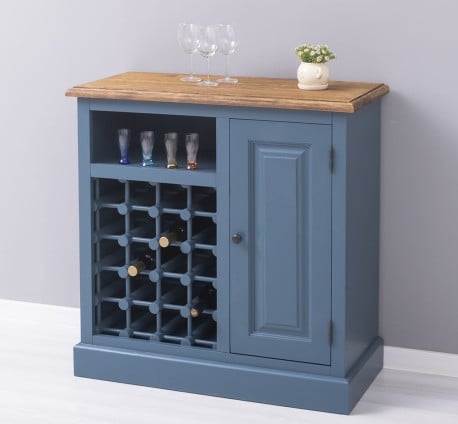 Mobilier mic pentru bar cu suport sticle de la Studio Szel PS579 - Culoare Top_P064 - Culoare Corp_P051 - DUBLU COLOR
