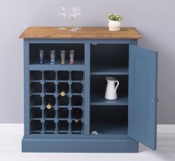 Mobilier mic pentru bar cu suport sticle de la Studio Szel PS579 - Culoare Top_P064 - Culoare Corp_P051 - DUBLU COLOR