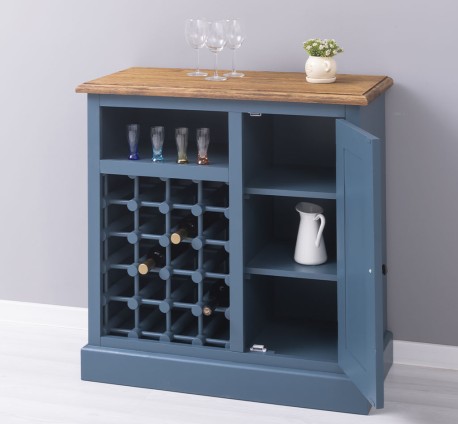 Mobilier mic pentru bar cu suport sticle de la Studio Szel PS579 - Culoare Top_P064 - Culoare Corp_P051 - DUBLU COLOR