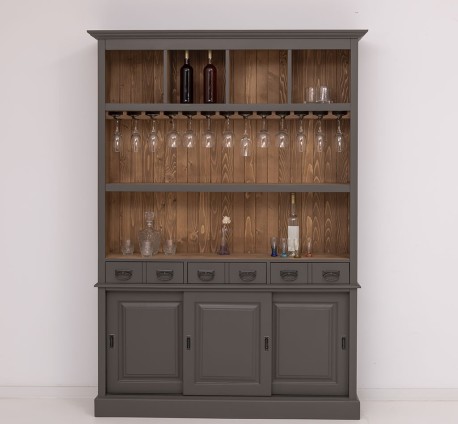 Mobila bar cu 3 usi de la Studio Szel PS364 - Culoare Ext._P022 / Culoare Int._P001 - DUBLU COLOR