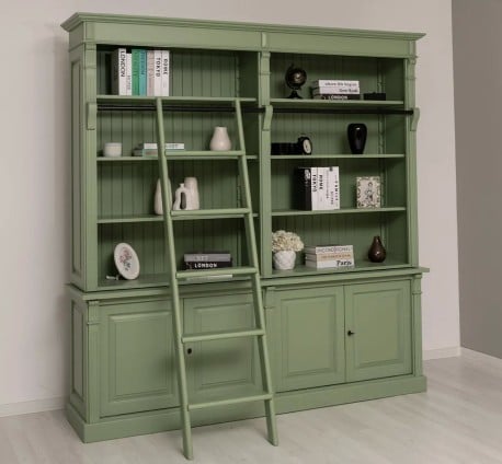 Biblioteca mare cu 4 usi BAS + etajera dubla SUP, Colectia Directoire de la Studio Szel PS72BAS+PS294SUP - Culoare_P054 - VOPSIT
