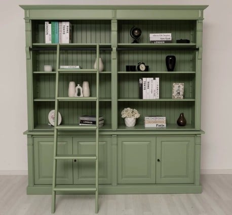 Biblioteca mare cu 4 usi BAS + etajera dubla SUP, Colectia Directoire de la Studio Szel PS72BAS+PS294SUP - Culoare_P054 - VOPSIT
