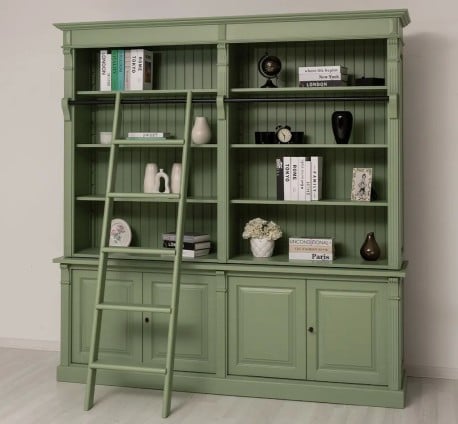 Biblioteca mare cu 4 usi BAS + etajera dubla SUP, Colectia Directoire de la Studio Szel PS72BAS+PS294SUP - Culoare_P054 - VOPSIT