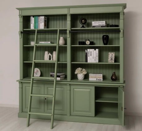 Biblioteca mare cu 4 usi BAS + etajera dubla SUP, Colectia Directoire de la Studio Szel PS72BAS+PS294SUP - Culoare_P054 - VOPSIT
