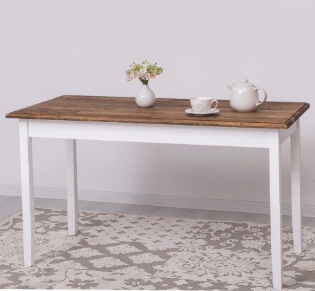 Masa cu blat stejar, dim. 140x70x78 de la Studio Szel PS659 - Culoare Top_P064 - Culoare Corp_P004 - DUBLU COLOR