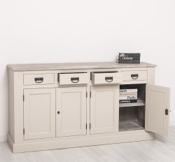 Bufet cu 4 usi si 4 sertare, BAS de la Studio Szel PS165BAS - Culoare Top_P067 - Culoare Ext._P024 / Culoare Int._P067 - DUBLU COLOR