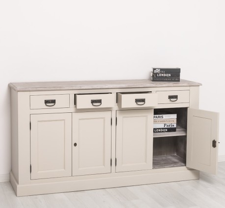 Bufet cu 4 usi si 4 sertare, BAS de la Studio Szel PS165BAS - Culoare Top_P067 - Culoare Ext._P024 / Culoare Int._P067 - DUBLU COLOR