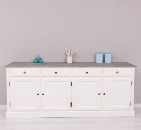 Bufet cu 4 usi, 4 sertare, BAS de la Studio Szel PS602BAS - Culoare Top_P068 - Culoare Ext._P039 / Culoare Int._P068 - DUBLU COLOR