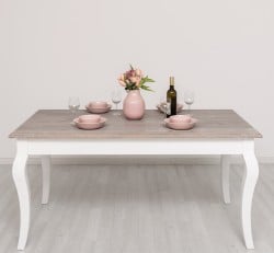 Masa dining cu picioare curbate 180x90x78cm, blat stejar de la Studio Szel PS383 - Culoare Top_P067 - Culoare Corp_P004 - DUBLU COLOR