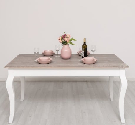 Masa dining cu picioare curbate 180x90x78cm, blat stejar de la Studio Szel PS383 - Culoare Top_P067 - Culoare Corp_P004 - DUBLU COLOR