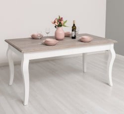 Masa dining cu picioare curbate 180x90x78cm, blat stejar de la Studio Szel PS383 - Culoare Top_P067 - Culoare Corp_P004 - DUBLU COLOR