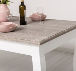 Masa dining cu picioare curbate 180x90x78cm, blat stejar de la Studio Szel PS383 - Culoare Top_P067 - Culoare Corp_P004 - DUBLU COLOR