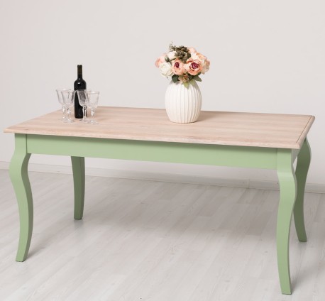 Masa dining cu picioare curbate 180x90x78cm, blat stejar de la Studio Szel PS383 - Culoare Top_P035 - Culoare Corp_P054 - DUBLU COLOR