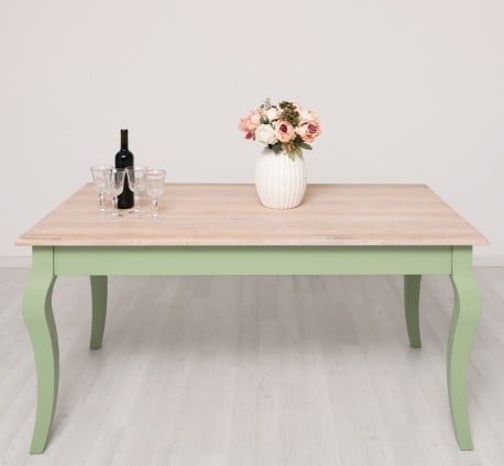 Masa dining cu picioare curbate 180x90x78cm, blat stejar de la Studio Szel PS383 - Culoare Top_P035 - Culoare Corp_P054 - DUBLU COLOR