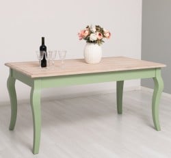 Masa dining cu picioare curbate 180x90x78cm, blat stejar de la Studio Szel PS383 - Culoare Top_P035 - Culoare Corp_P054 - DUBLU COLOR