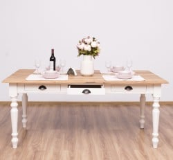 Masa dining 160x90cm, blat stejar de la Studio Szel PS45 - Culoare Top_P089 - Culoare Corp_P015 - DUBLU COLOR