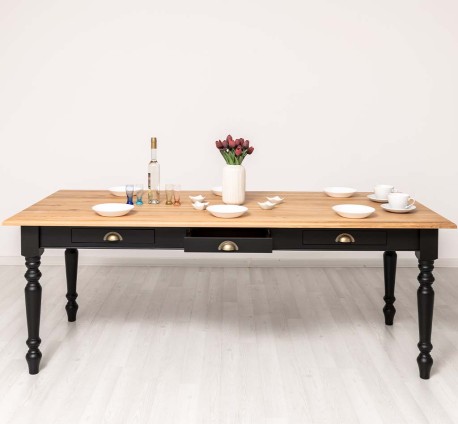 Masa dining 160x90cm, blat stejar de la Studio Szel PS45-160 - Culoare Top_P061 - Culoare Corp_P003 - DUBLU COLOR