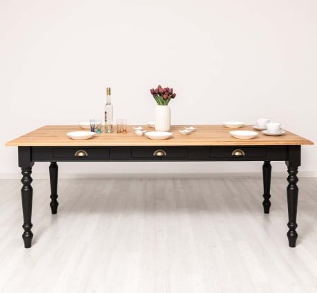 Masa dining 160x90cm, blat stejar de la Studio Szel PS45-160 - Culoare Top_P061 - Culoare Corp_P003 - DUBLU COLOR