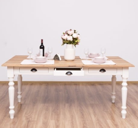 Masa dining 180x90cm, blat stejar de la Studio Szel PS45 - Culoare Top_P089 - Culoare Corp_P015 - DUBLU COLOR