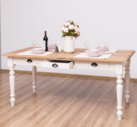 Masa dining 180x90cm, blat stejar de la Studio Szel PS45 - Culoare Top_P089 - Culoare Corp_P015 - DUBLU COLOR