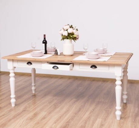 Masa dining 180x90cm, blat stejar de la Studio Szel PS45 - Culoare Top_P089 - Culoare Corp_P015 - DUBLU COLOR