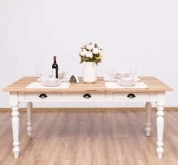Masa dining 180x90cm, blat stejar de la Studio Szel PS45 - Culoare Top_P089 - Culoare Corp_P015 - DUBLU COLOR
