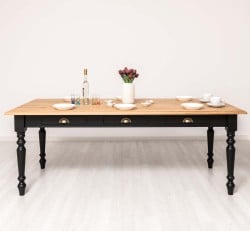Masa dining 180x90cm, blat stejar de la Studio Szel PS45-210 - Culoare Top_P061 - Culoare Corp_P003 - DUBLU COLOR
