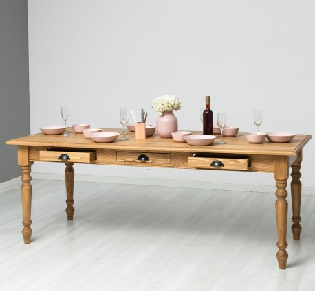 Masa dining 210x90cm, blat stejar de la Studio Szel PS45 - Culoare_P001 - CERUIT