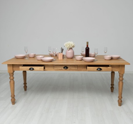 Masa dining 210x90cm, blat stejar de la Studio Szel PS45 - Culoare_P001 - CERUIT