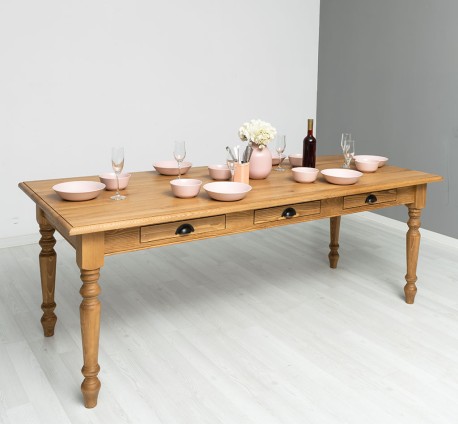 Masa dining 210x90cm, blat stejar de la Studio Szel PS45 - Culoare_P001 - CERUIT
